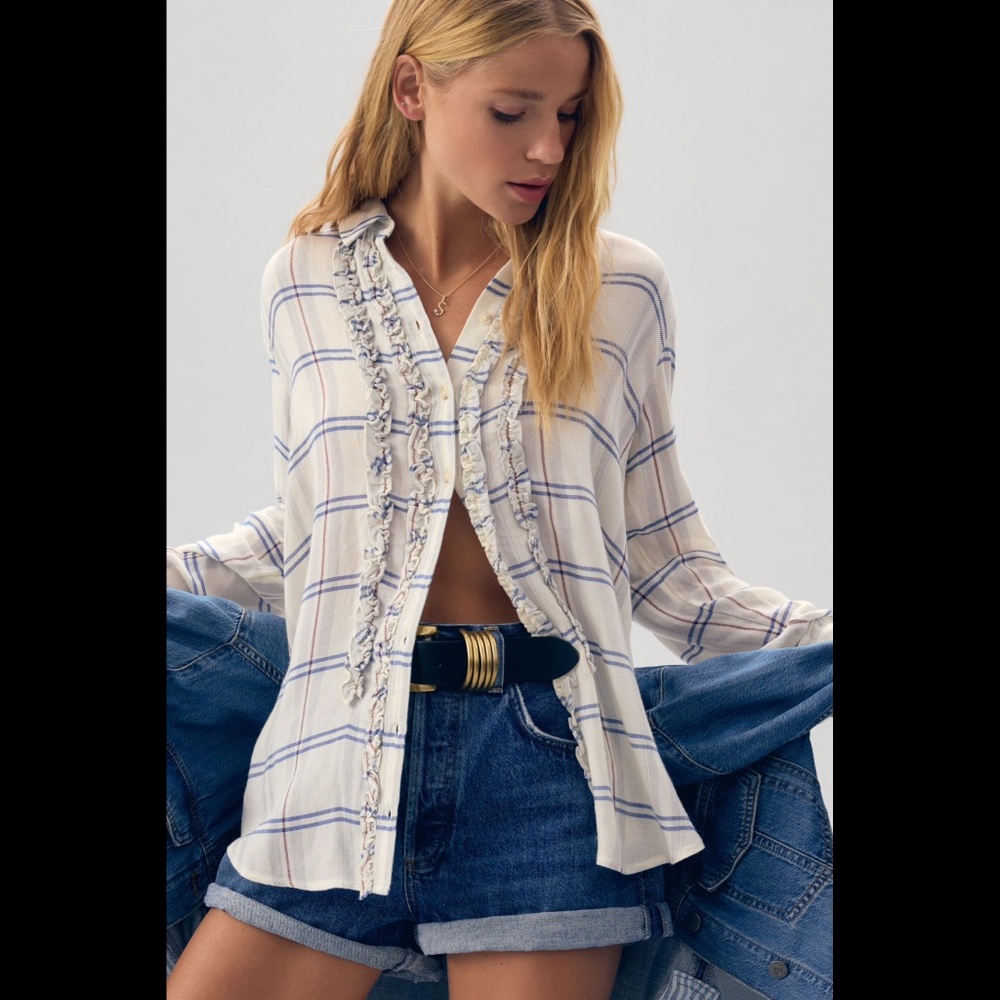 Anthropologie Pilcro Tuxedo Buttondown Shirt